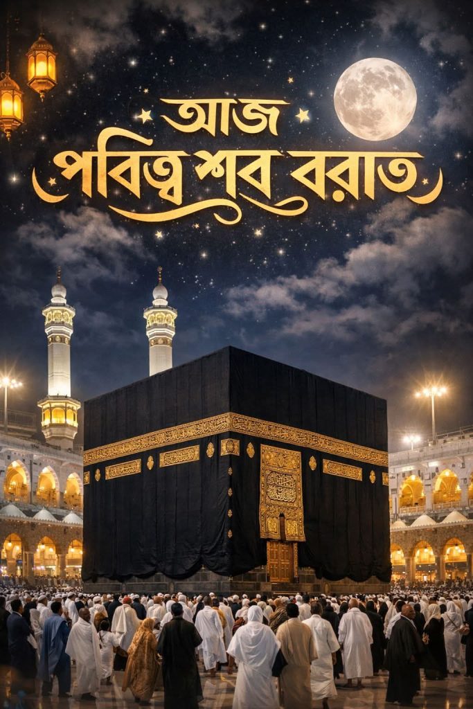 আজ পবিত্র শবে বরাত। ফারসি ‘শব’ শব্দের অর্থ রাত আর ‘বরাত’ অর্থ মুক্তি। আজ সেই মুক্তির রাত বা ‘লাইলাতুল বরাত’।